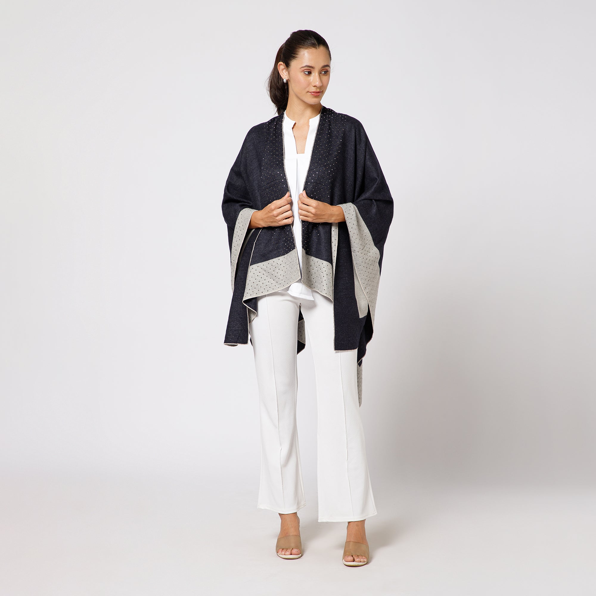 Buy Navy Blue Cape for Women-3