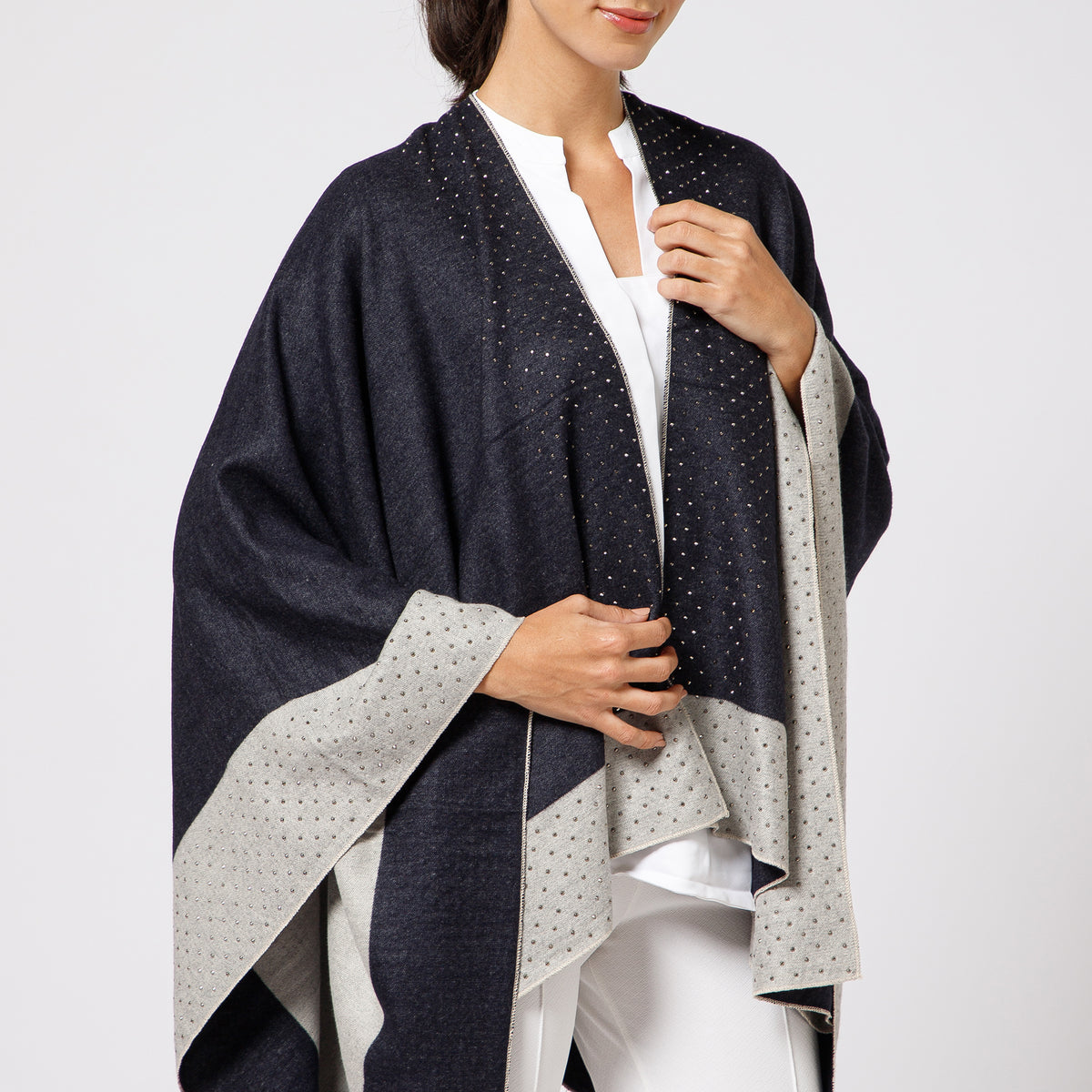 Buy Navy Blue Cape for Women-4