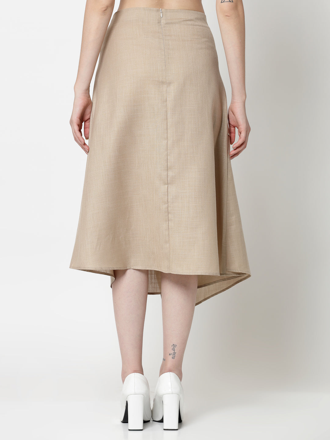 Light Beige Linen Skirt With Pocket,frocks for women	
indian designer skirts?