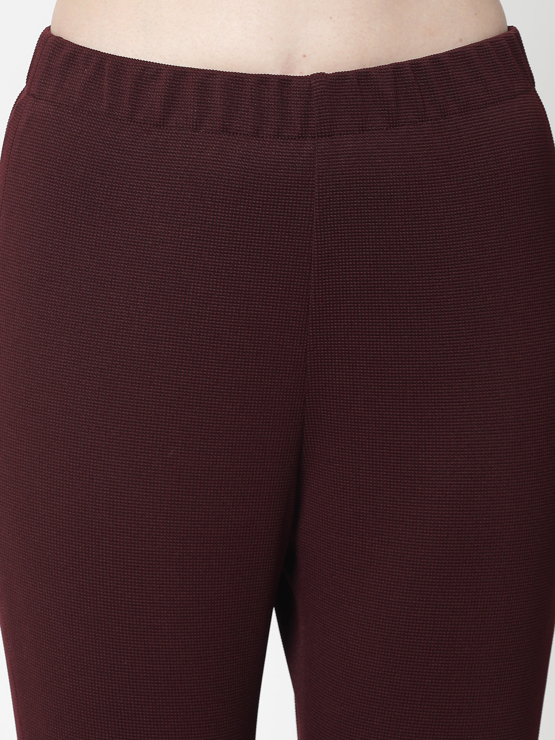 Maroon Lycra Pant With Foot Straps, formal pants	
loose pants for women