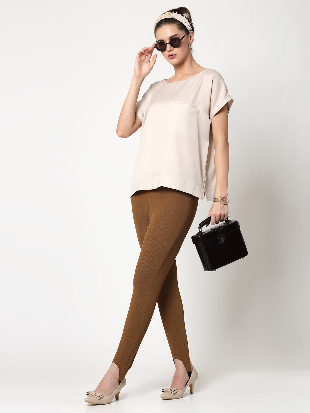 Mustard Lycra Pant With Foot Straps,formal pants	
loose pants for women