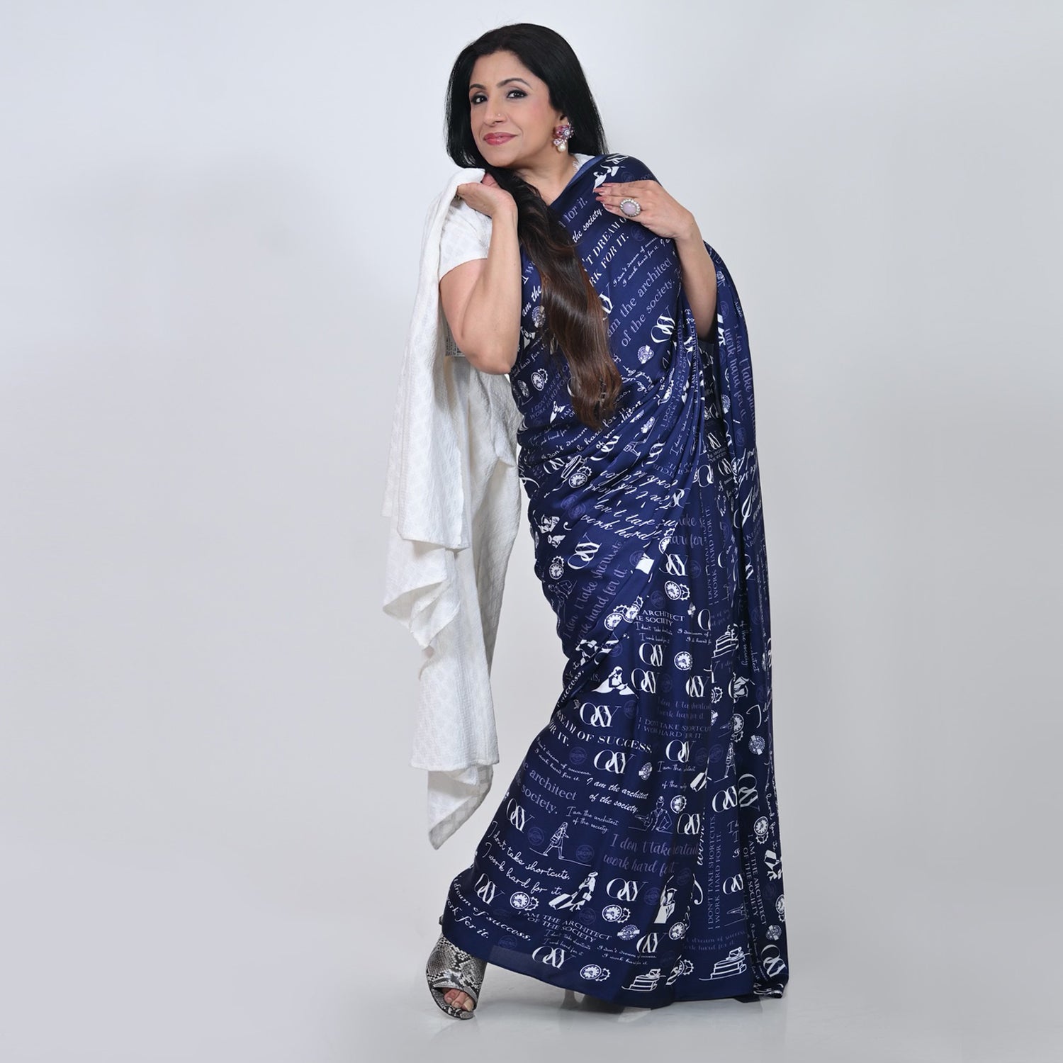 O&Y Print Saree, Professional Sarees for Women - Traditional Workwear Elegance