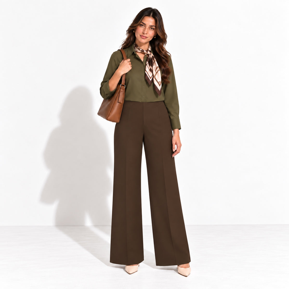 Brown Straight Fit Pant
