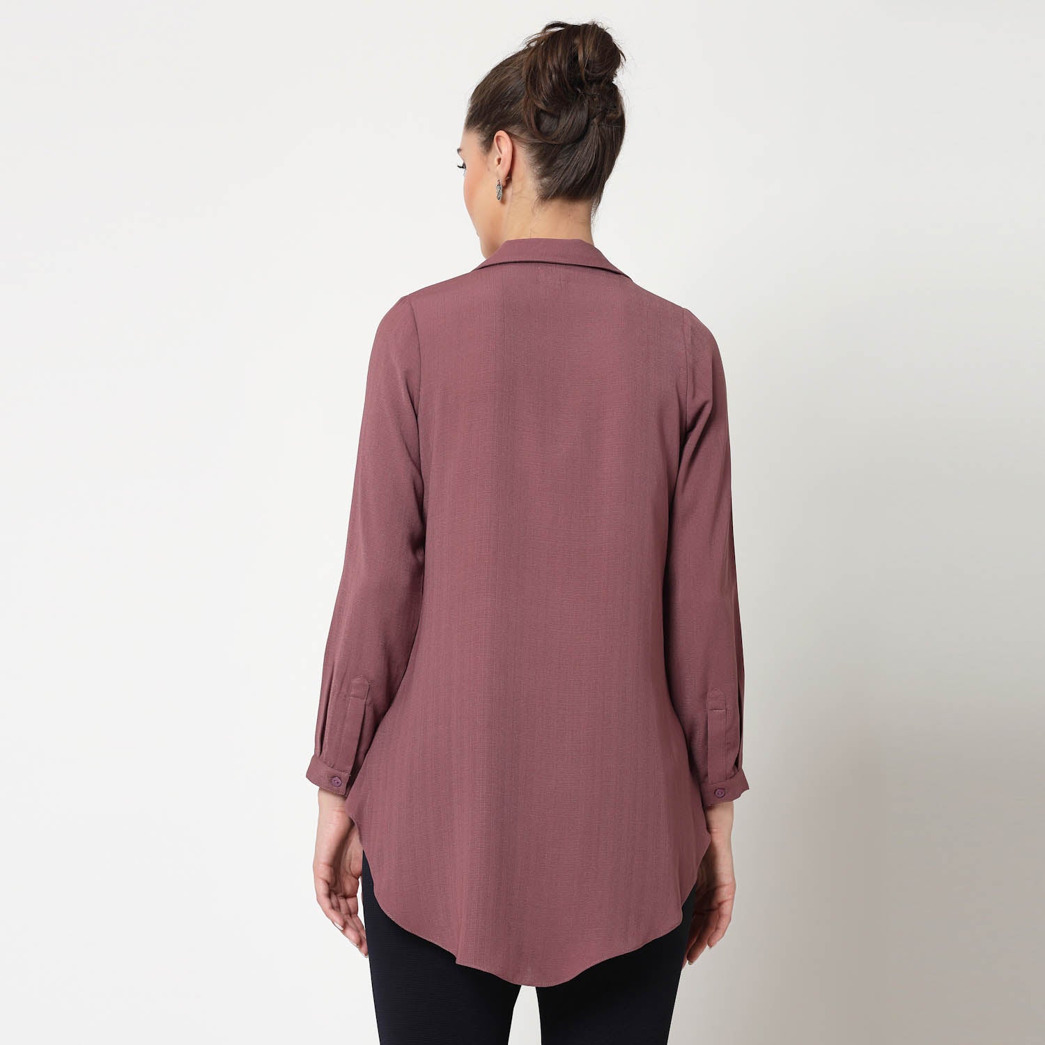 Pink Overlap Asymmetrical Top, formal tops for women	
tops for women stylish	
office dress for women	
stylish tops for women	