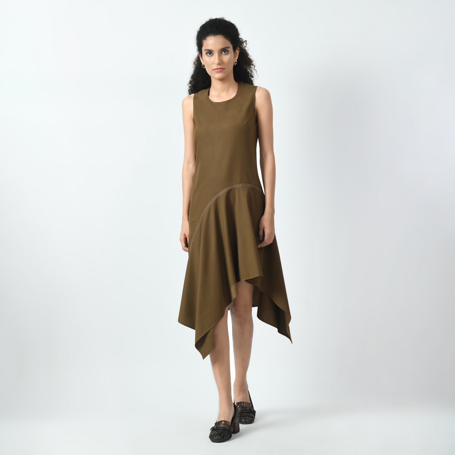 Brown Asymetrical Dress