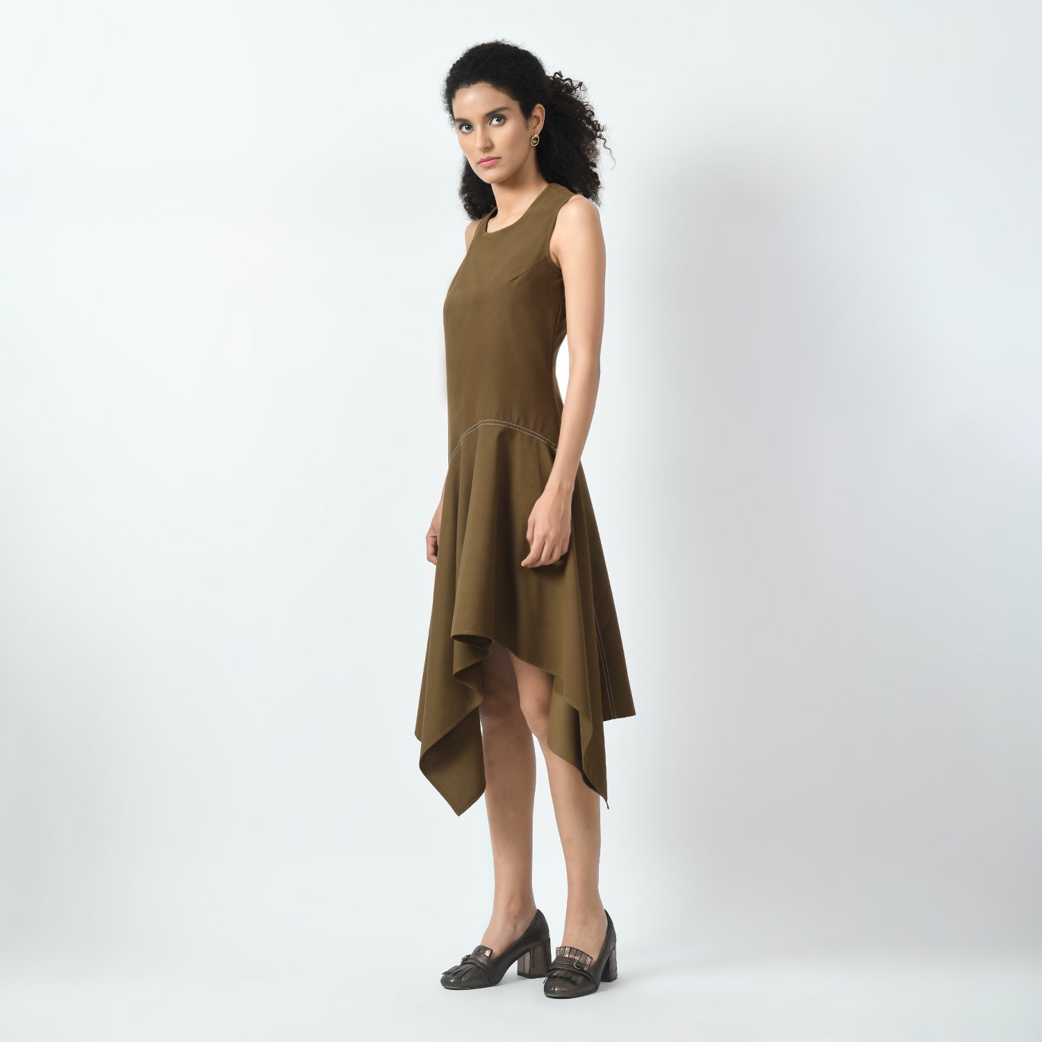Brown Asymetrical Dress