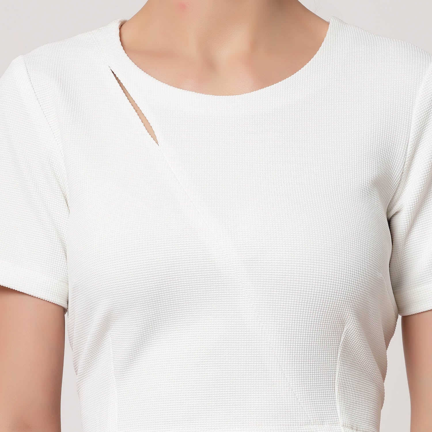 White Lycra Blouse With Keyhole, Stylish Blouses for Sarees—Perfect for Office Wear