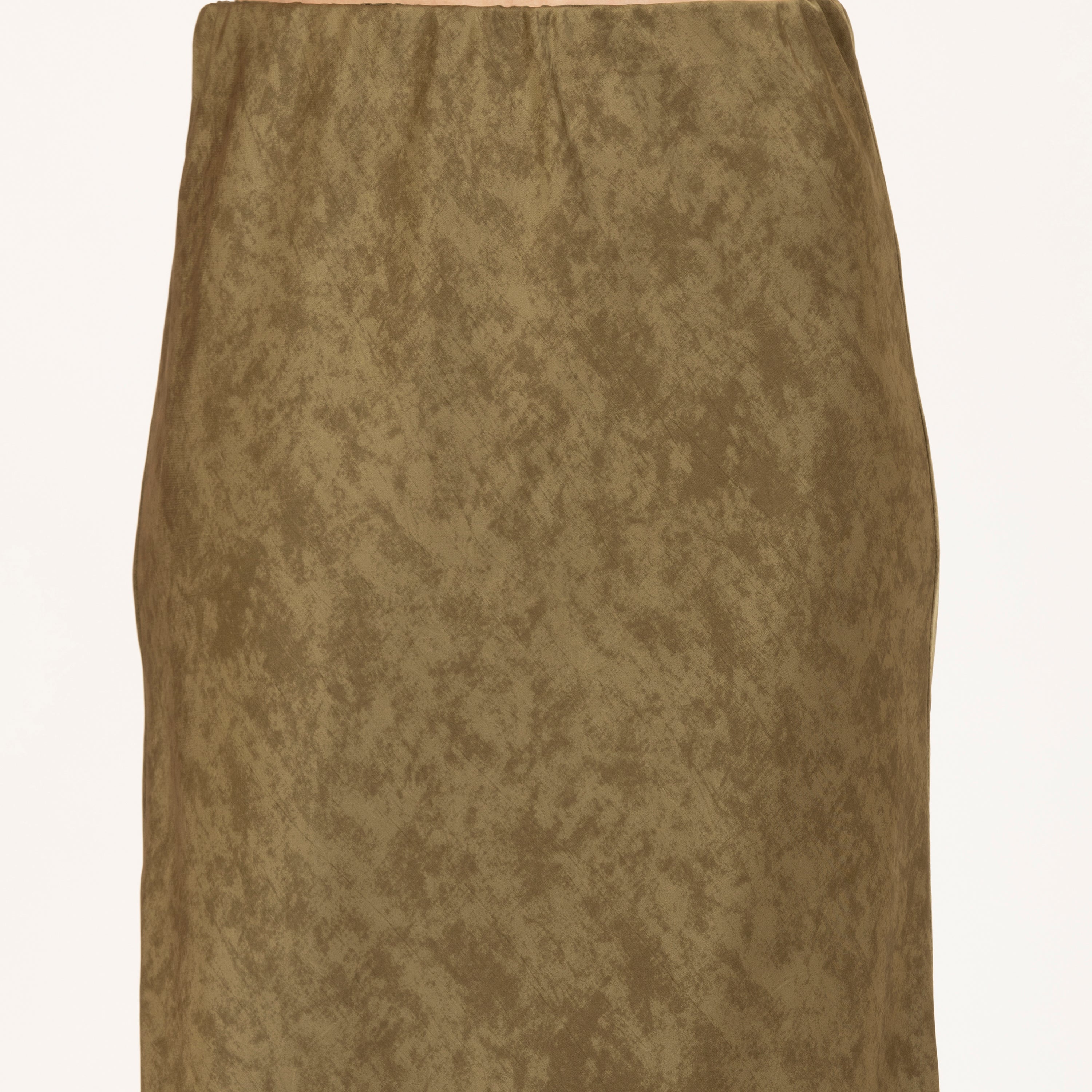 Olive Green Bias Satin Skirt