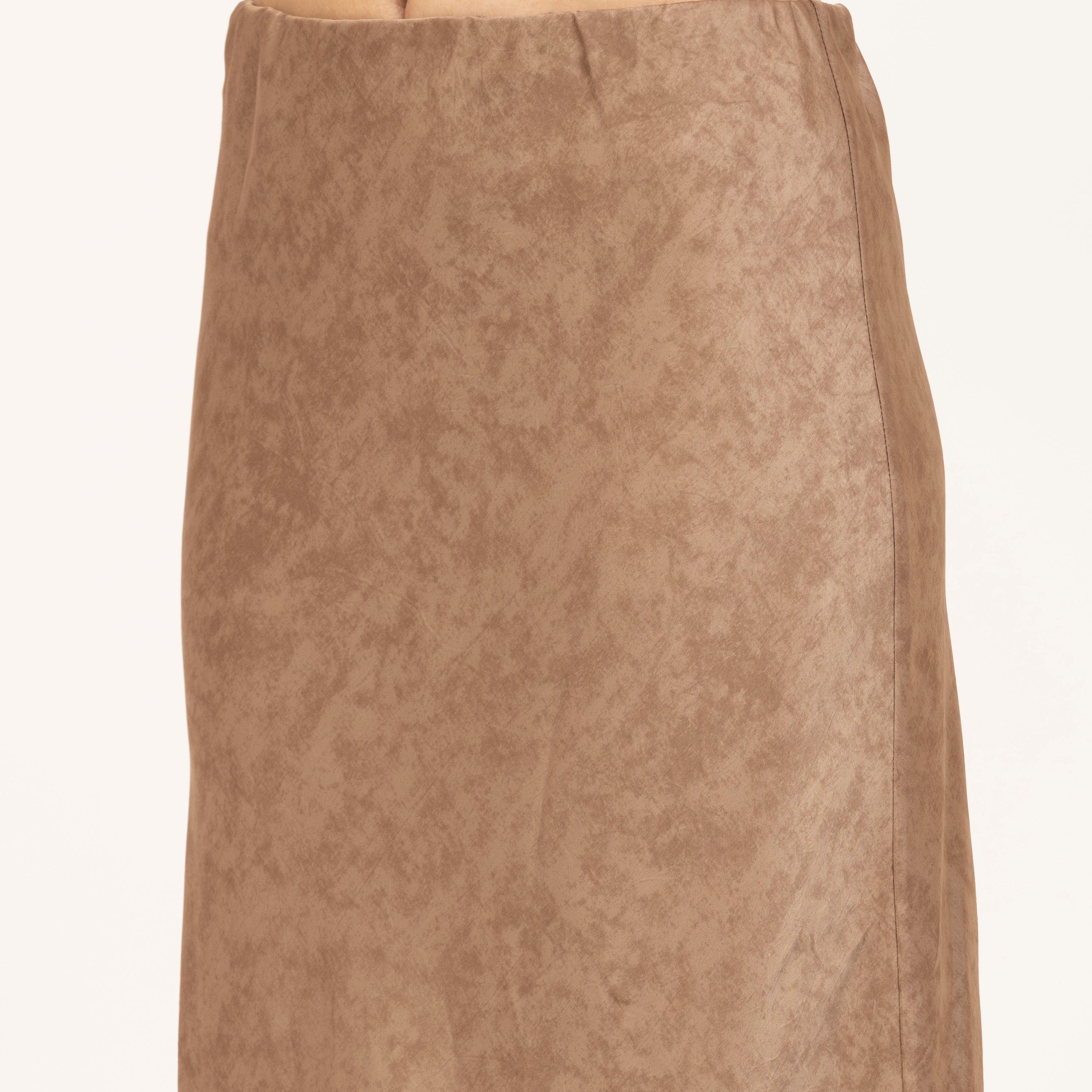 Brown Green Bias Satin Skirt