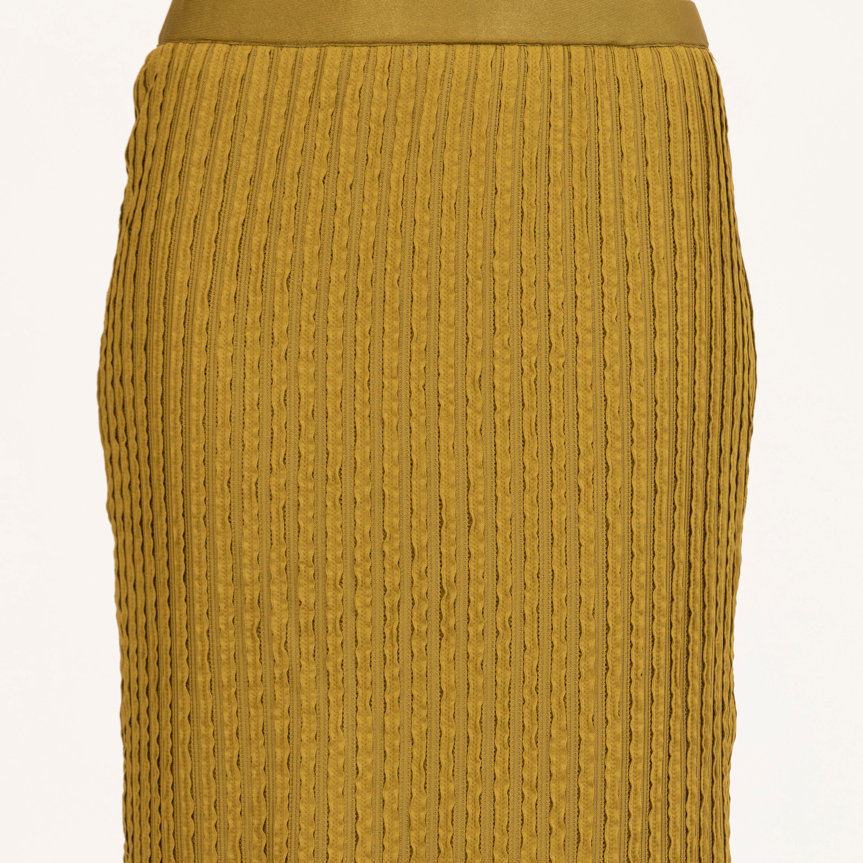 Olive Green Lycra Textured Skirt