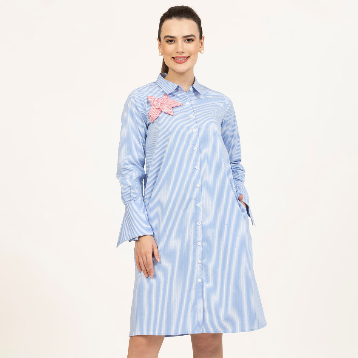 Buy Blue Striped Tunic for Women-5