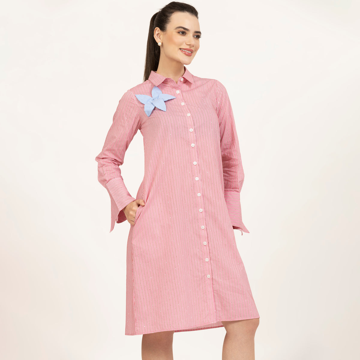 Buy Pink Striped Tunic for Women-2