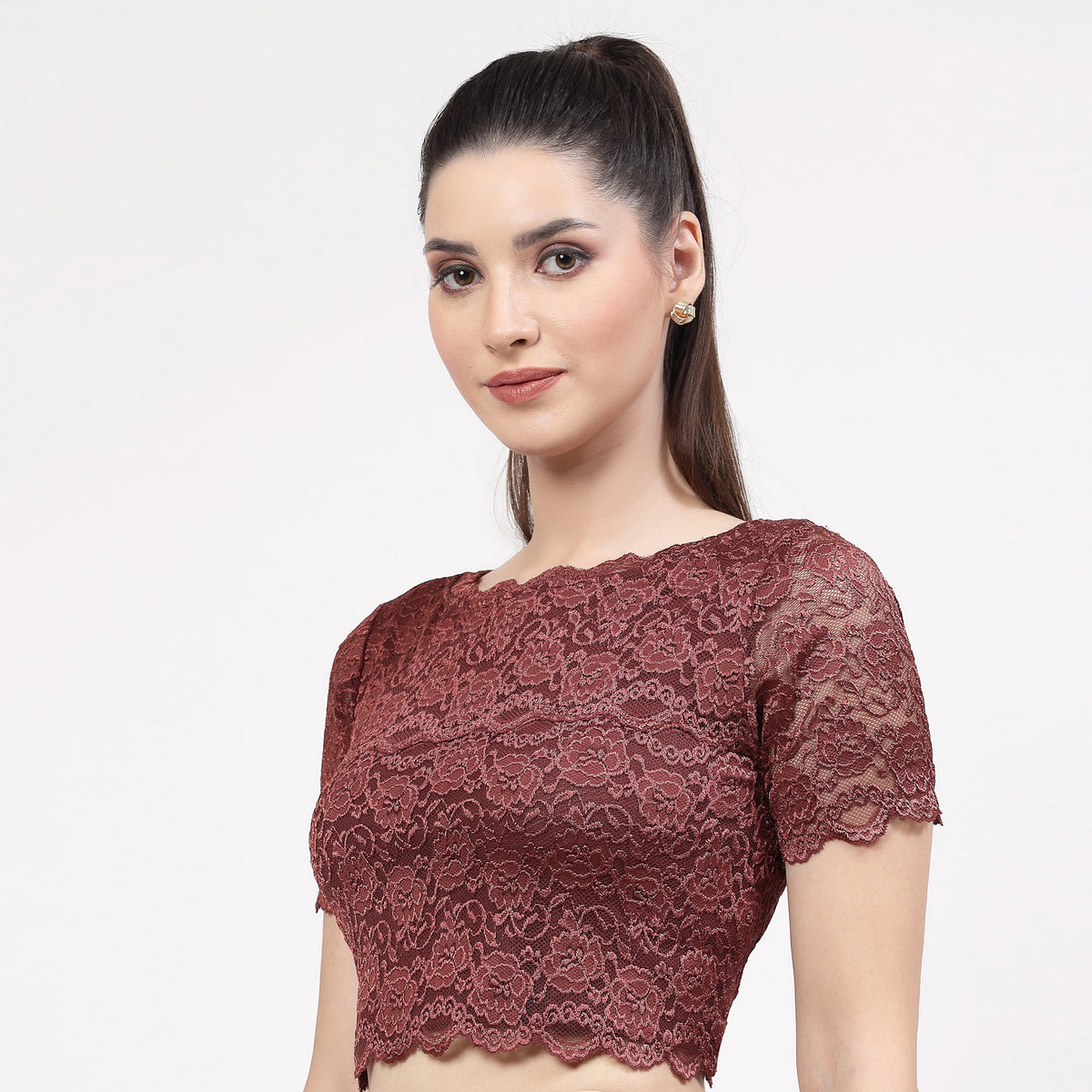 Maroon Lace Blouse