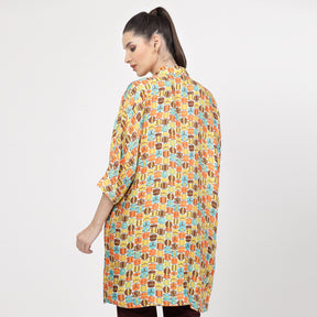 Multicolour Bag Print Long Shirt