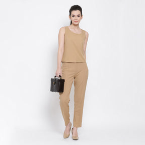 Beige Sleeveless Top By Office And You