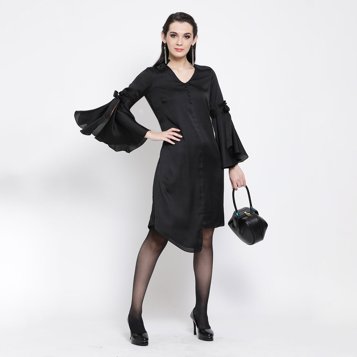 Black Tunic With Bell Sleeve