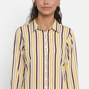 Yellow & Brown stripe tunic