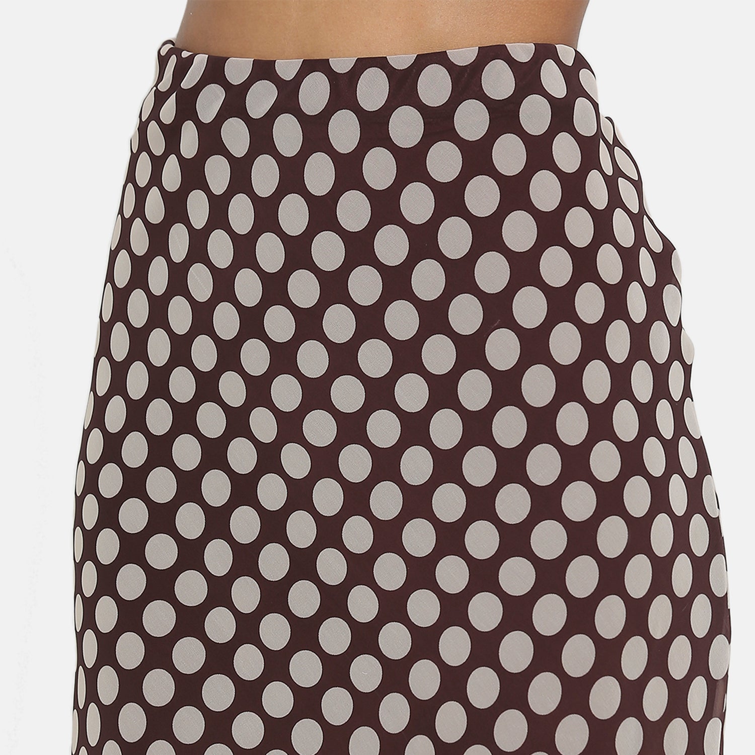 Brown Polka Dot Bias Skirt