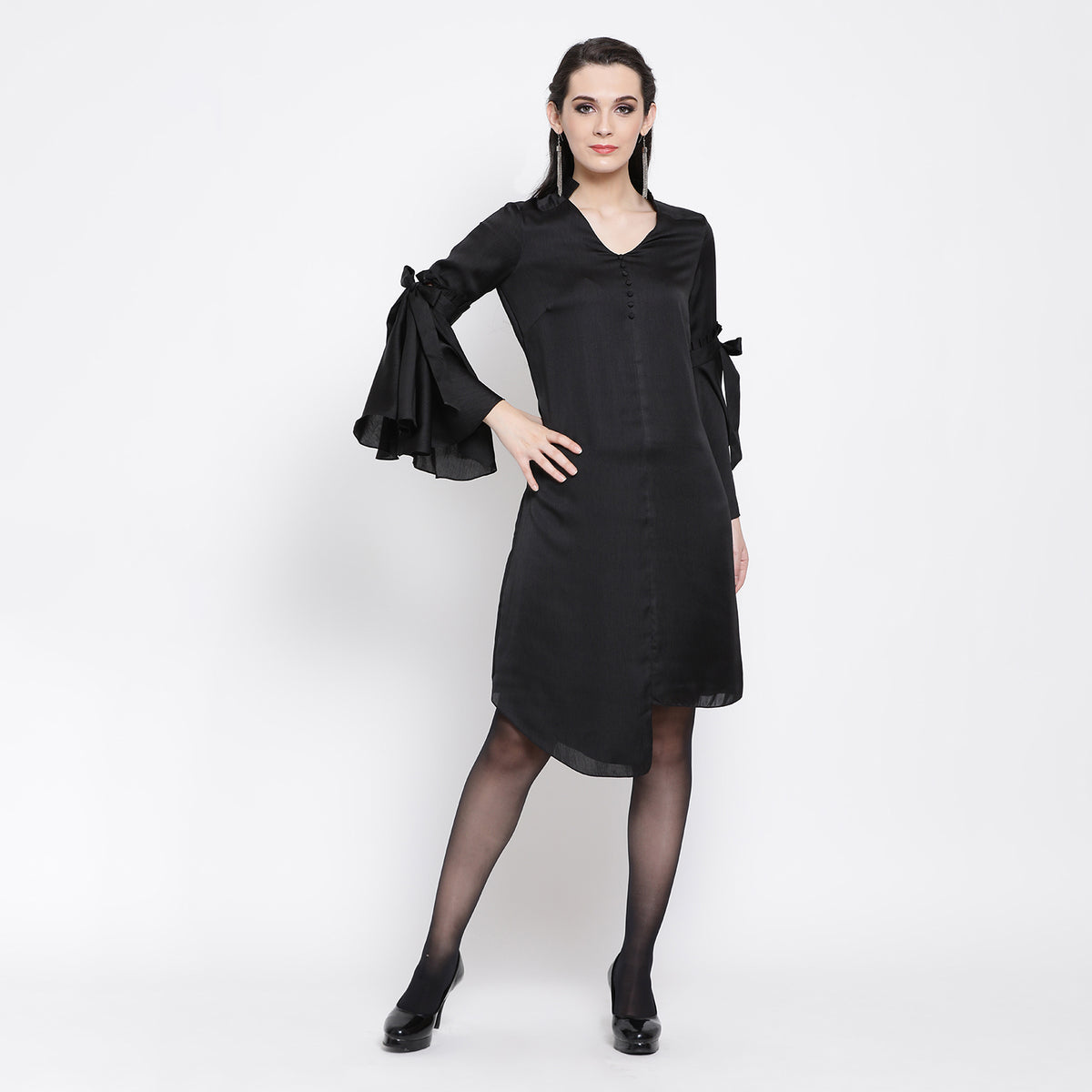 Black Tunic With Bell Sleeve