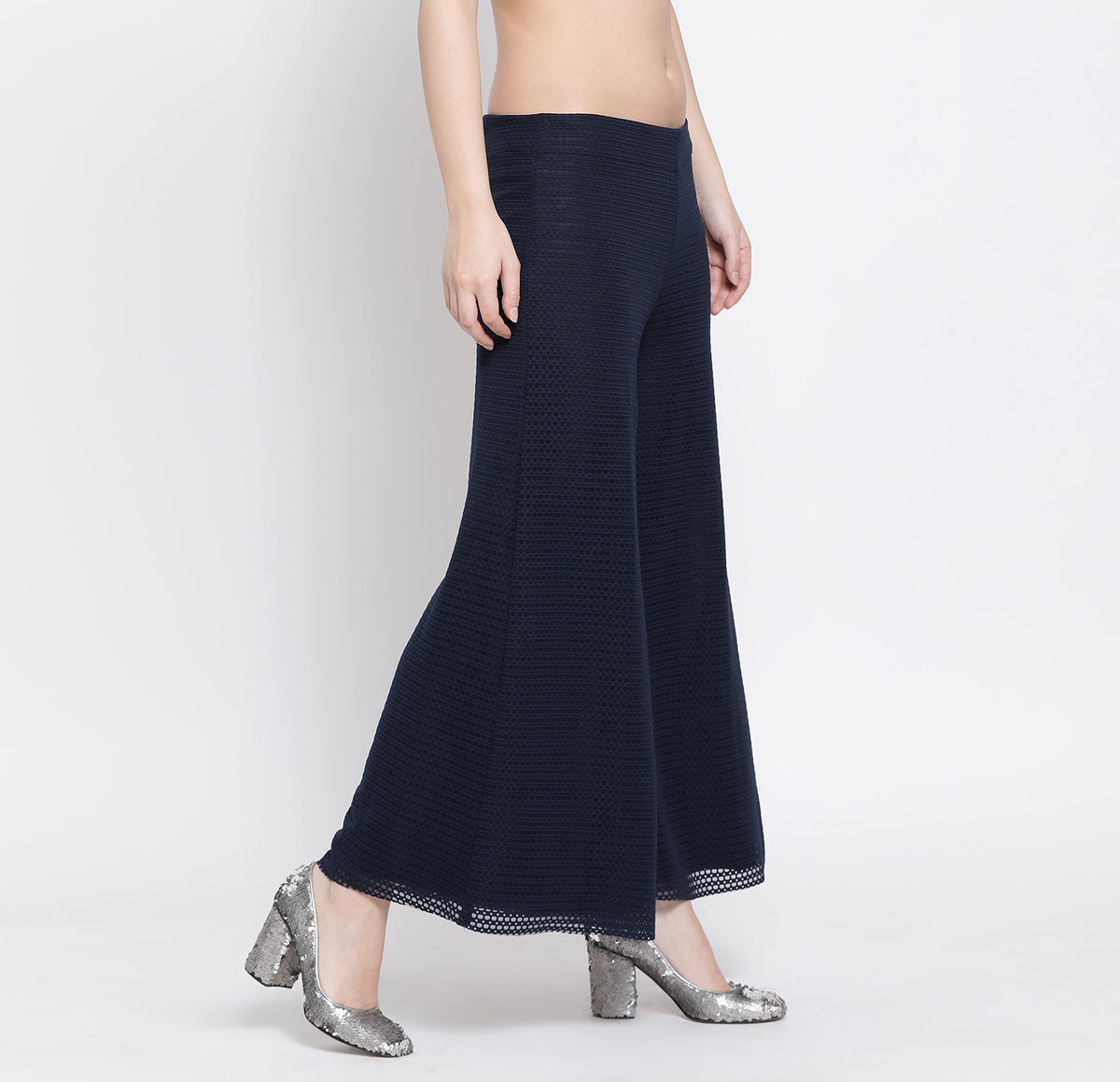 Blue Square Lycra Plazzo for Women-2