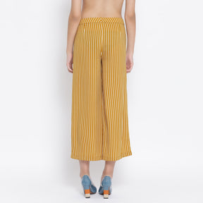 Yellow/White Stripe Crepe Trouser