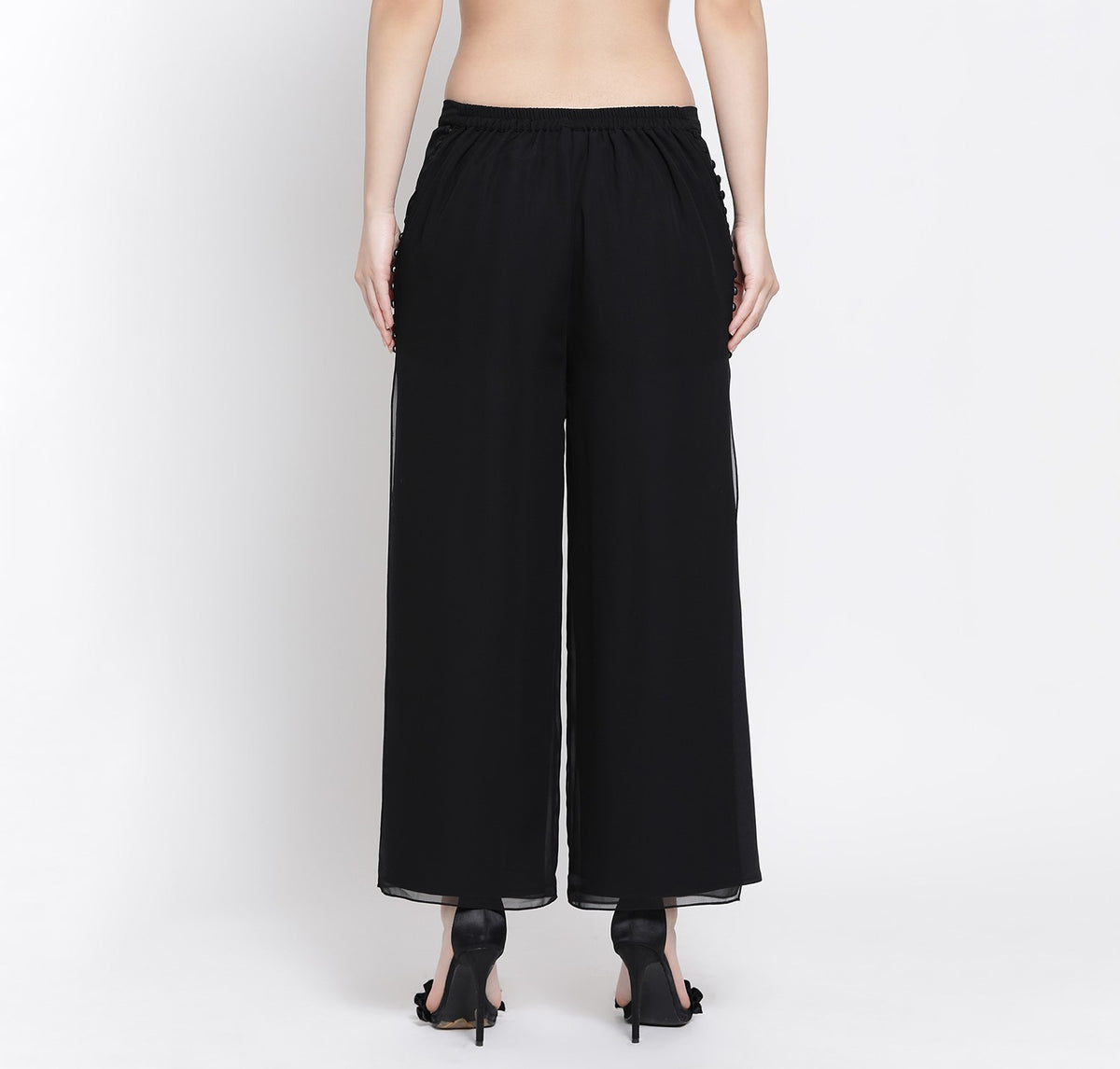 Black Georgette Palazzo-3
