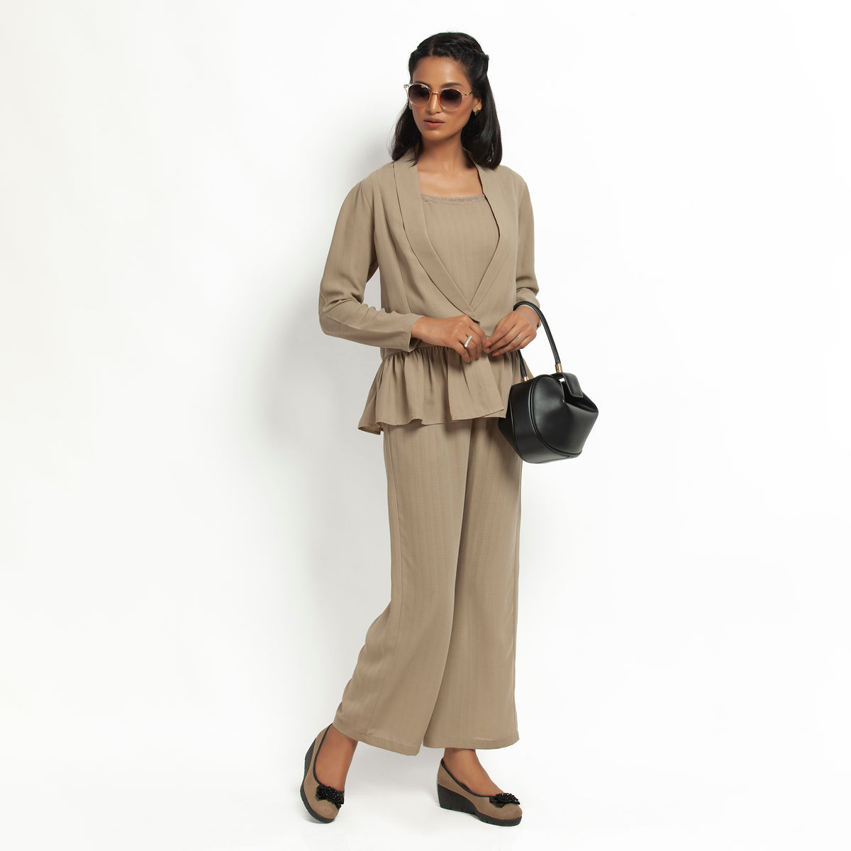 Beige Straight Plazzo