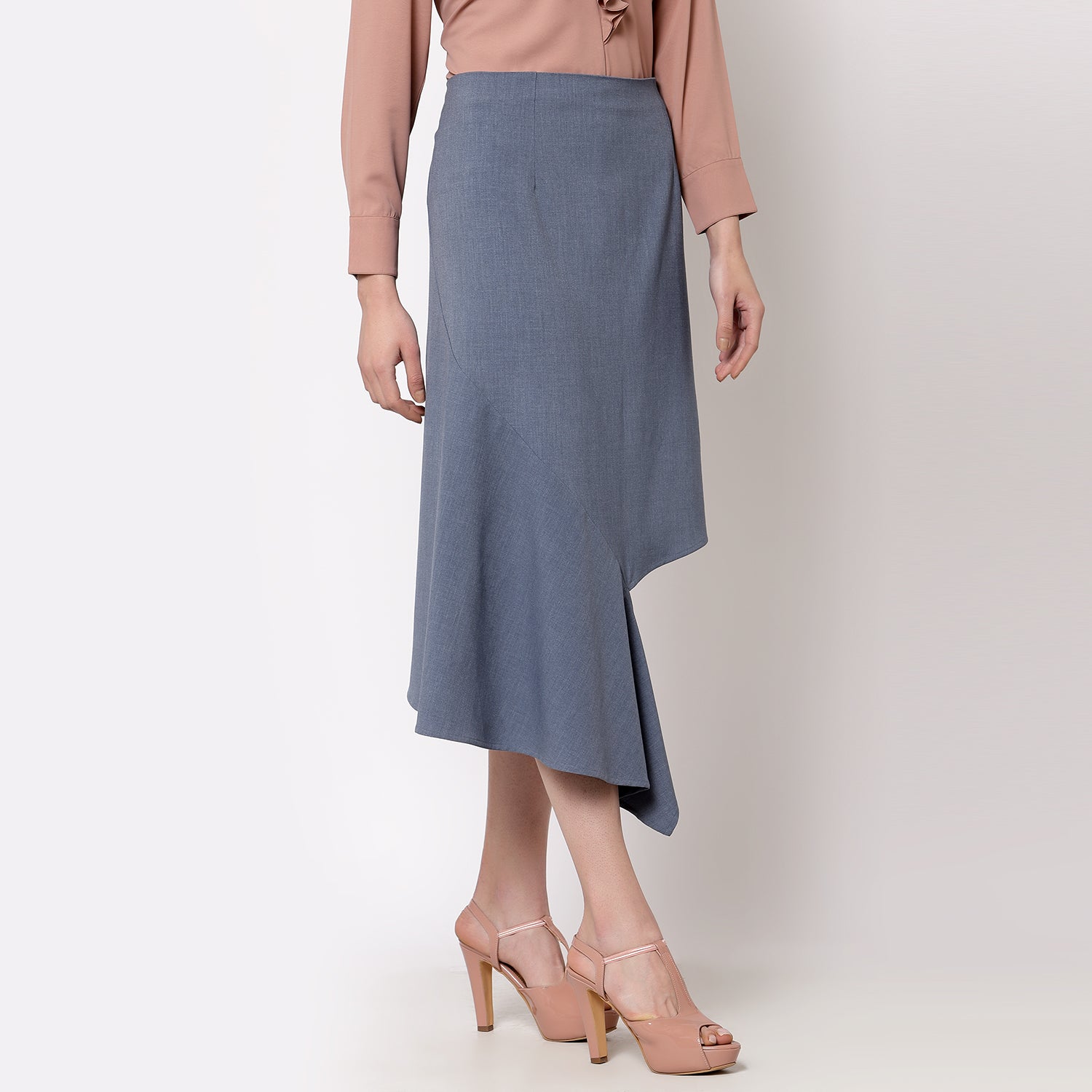 Blue Asymmtrical Skirt