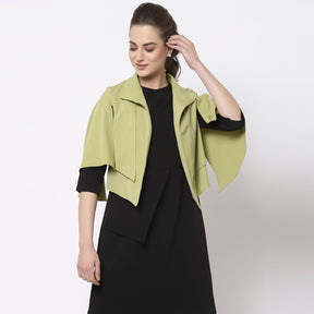 Olive layerd cape with slits