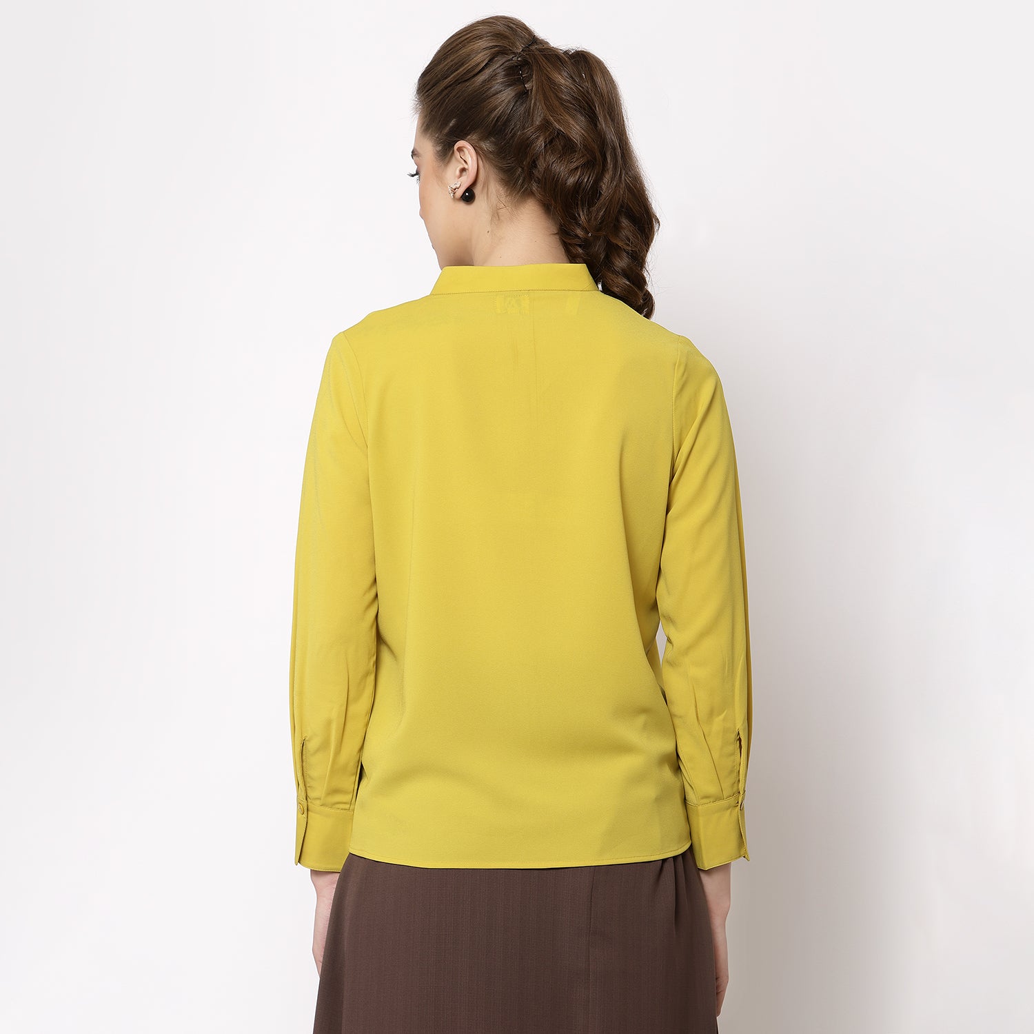 Buy Yellow Top for Women with Frill Collar Online
