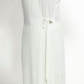 White Crepe Tunic With Tie Knot